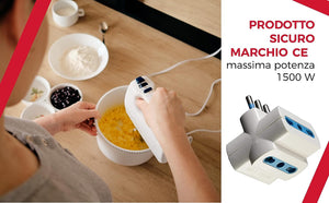 Spina Tripla 10A Adattatore Prese Bivalenti 10 16A Colore Bianco 1500W