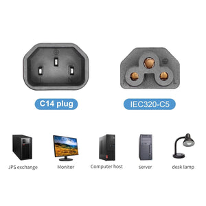 Adattatore Angolare Alimentazione IEC320 C5 Femmina a C14 Maschio