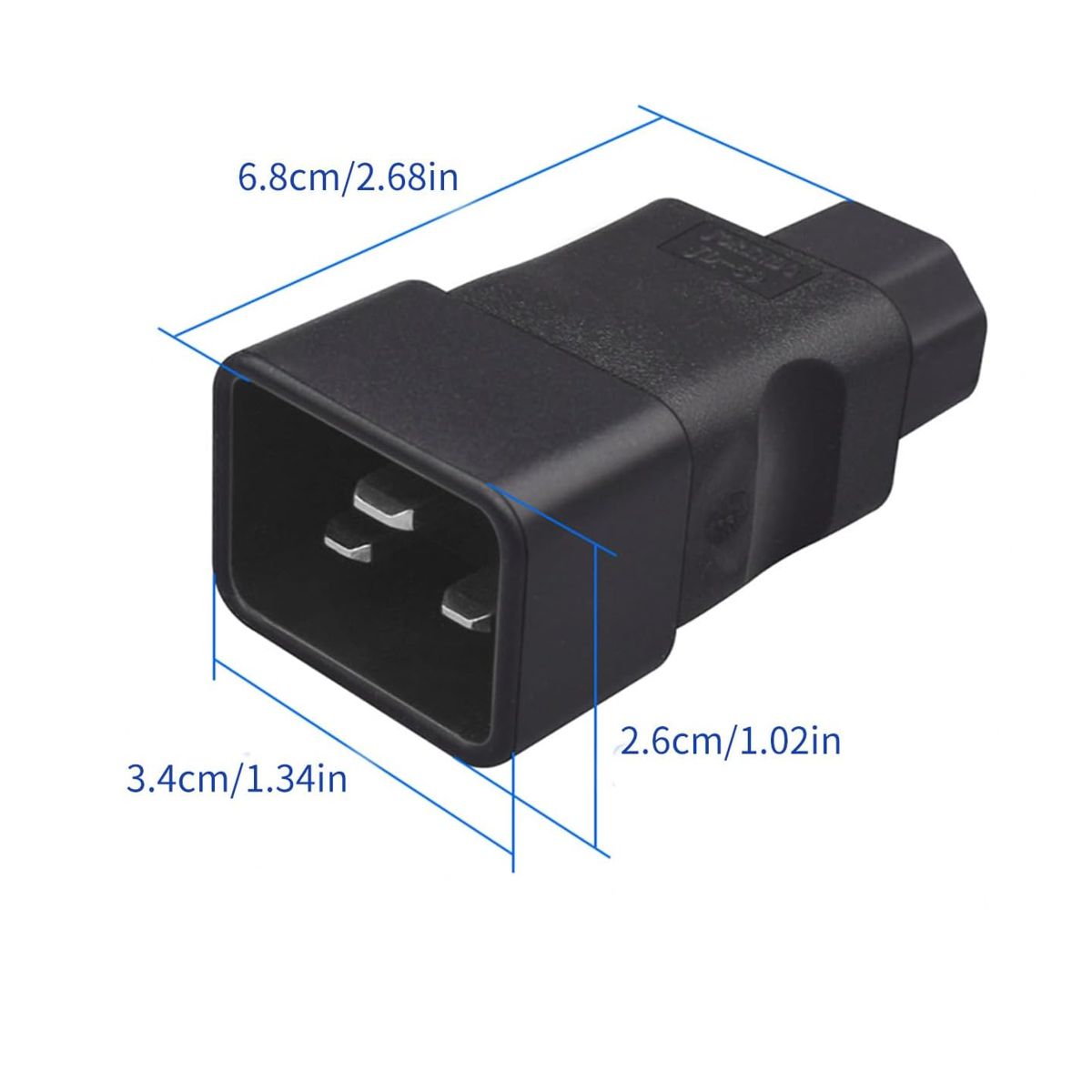 Adattatore Tripolare Alimentazione IEC320 C13 Femmina C20 Maschio