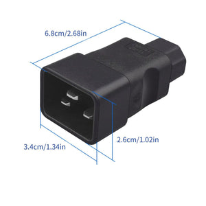 Adattatore Tripolare Alimentazione IEC320 C13 Femmina C20 Maschio