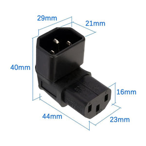 Adattatore di Alimentazione Angolare IEC 320 C13 Femmina C14 Maschio