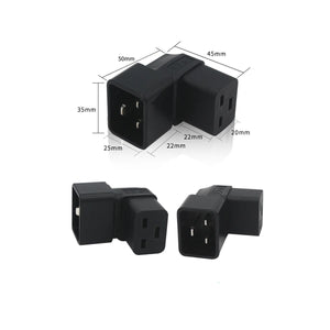 Adattatore di Alimentazione Tripolare Angolo IEC320 Presa C19 Maschio C20