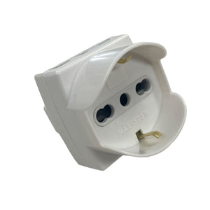 Adattatore Triplo Schuko Spina 10A Prese Bivalenti 10/16A + Presa Schuko