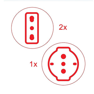 Adattatore Triplo Schuko Spina 10A Prese Bivalenti 10/16A + Presa Schuko