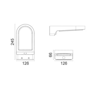 misure Applique Solare Led 10W a muro
