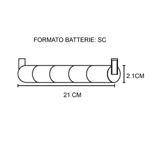 Batteria Lampada Emergenza 6V 1600mA 5SC Connettore Molex Ricambio