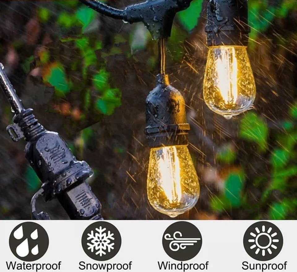 Catena Luminosa da Esterno 10mt E27 IP44 + 10 Lampade