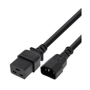 Cavo Alimentazione 16A IEC320 C19 Femmina a IEC320 C14 Maschio 2m Nero