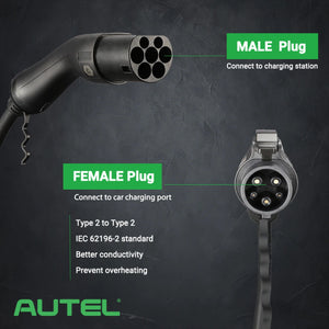 Cavo per Ricarica Auto Elettrica Tipo 2 32A 22KW Trifase 5mt