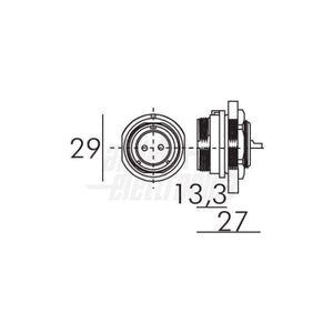 Connettore Elettrico Stagno 2 Poli IP68 30A 500V Coppia Maschio Femmina Pannello
