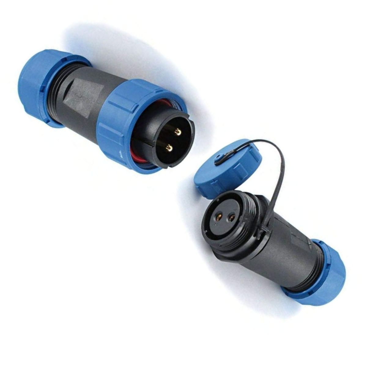 Connettore Elettrico Stagno 2 Poli IP68 30A 500V Coppia Maschio Femmina Volante