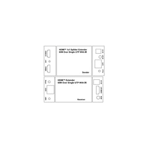 Extender HDMI Ethernet 1080P 60hz 60mt POE Loop-Out