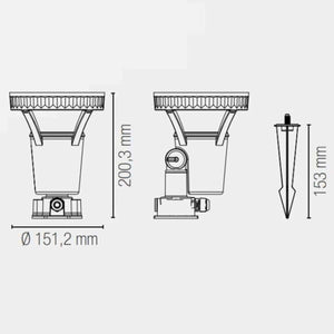 Faretto da Giardino con Picchetto Led 15W Luce Calda 3000K