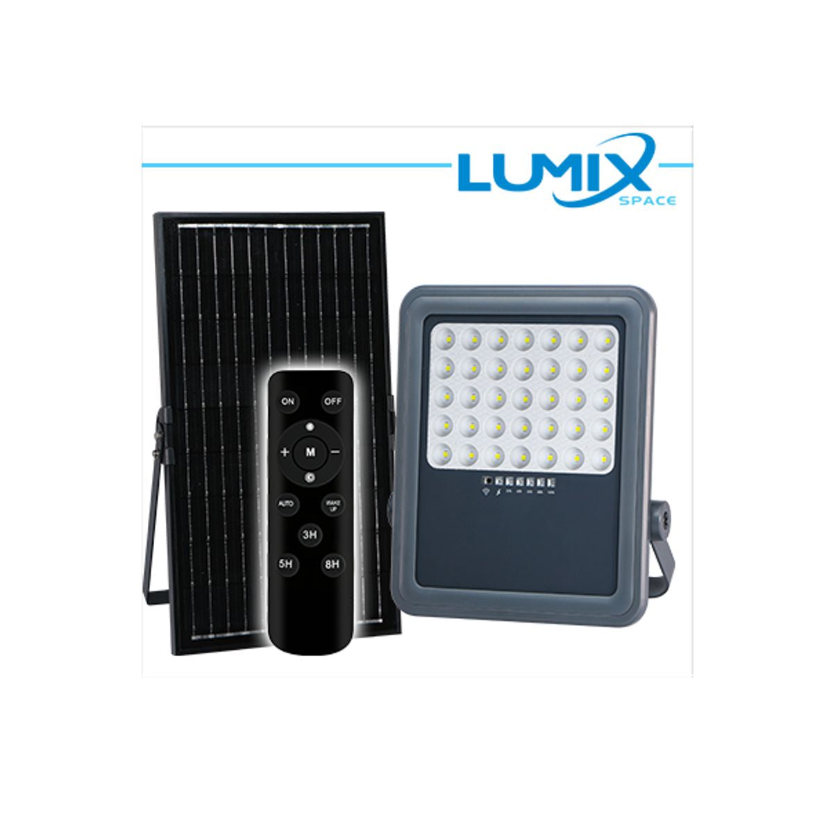 Faro con Pannello Solare Professionale 50W + Crepuscolare 4000K