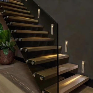 Lame di Luce Led Segnapasso Sensore Pir 3W IP65 Luce Calda Antracite