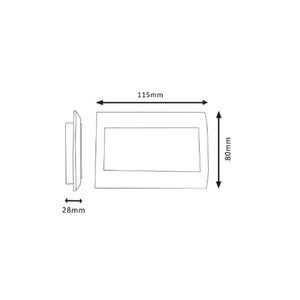 Lampada Emergenza 503 Led Incasso Parete 2W IP20 3 Ora