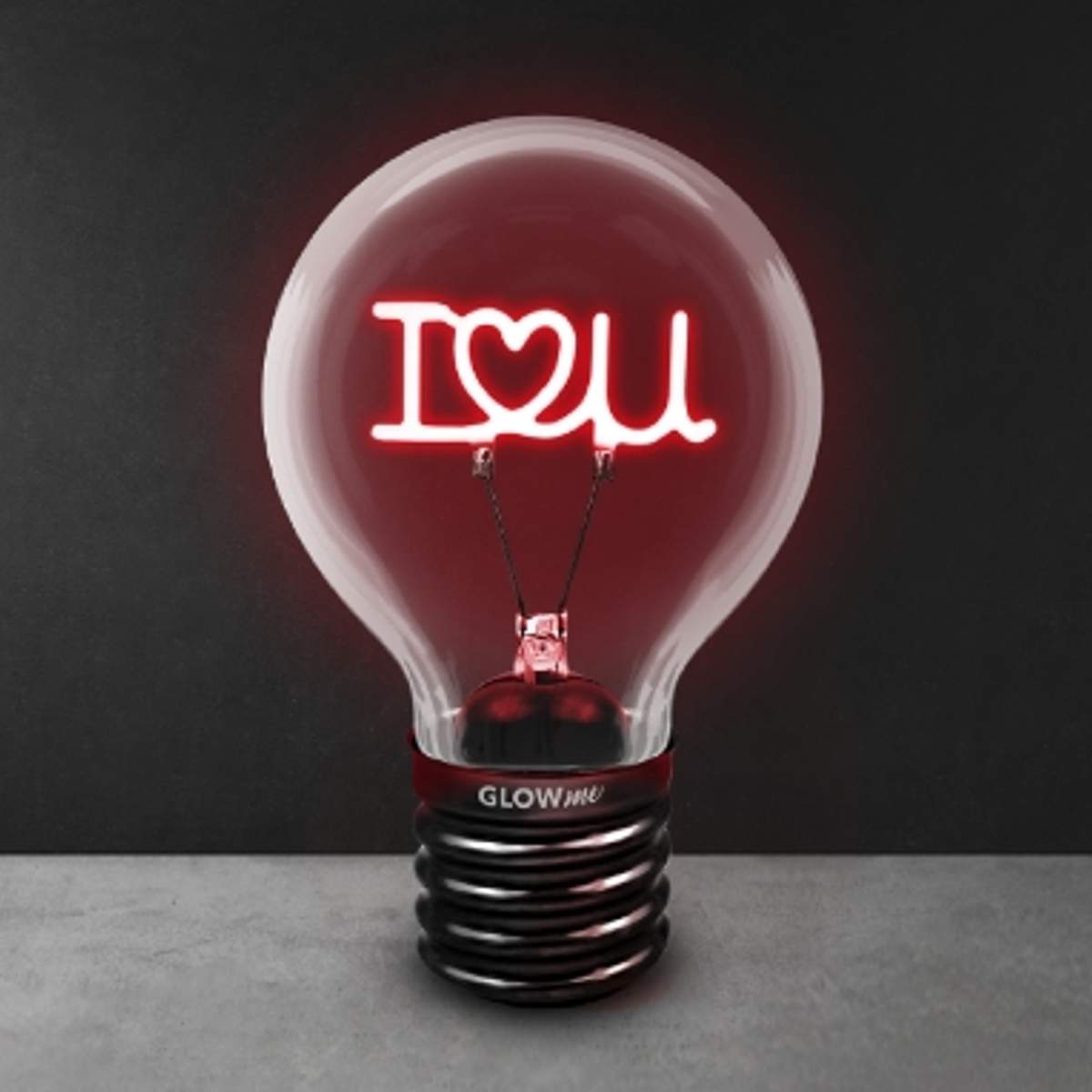 lampada con scritta i love you luce rossa