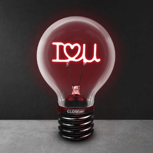 lampada con scritta i love you luce rossa