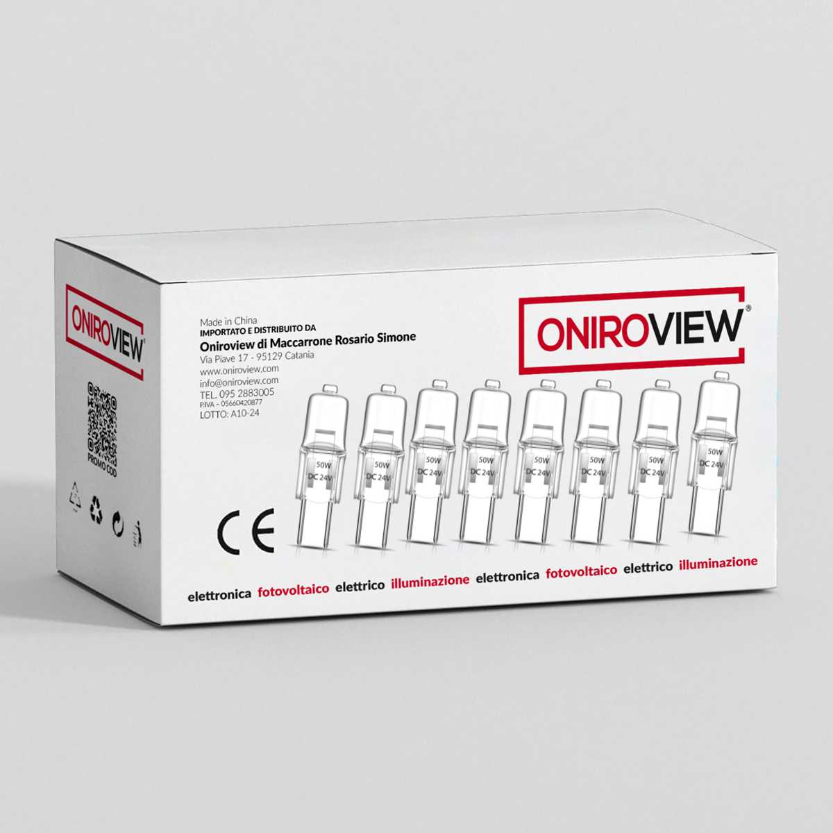 Lampada Alogena 24V 50W Bispina GY6.35 Confezione 25pz