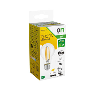 Lampada a filamento LED E27 trasparente 9W 1900 scatola