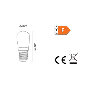 Lampadina Led E14 2W Bianco Latte Luce Calda 3000K