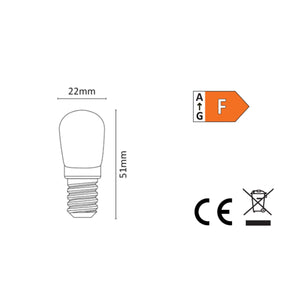 Lampadina Led E14 2W Bianco Latte Luce Calda 3000K