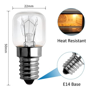 Lampadina da Forno 300 Gradi E14 25W Incandescenza Resistente alle Alte Temperature
