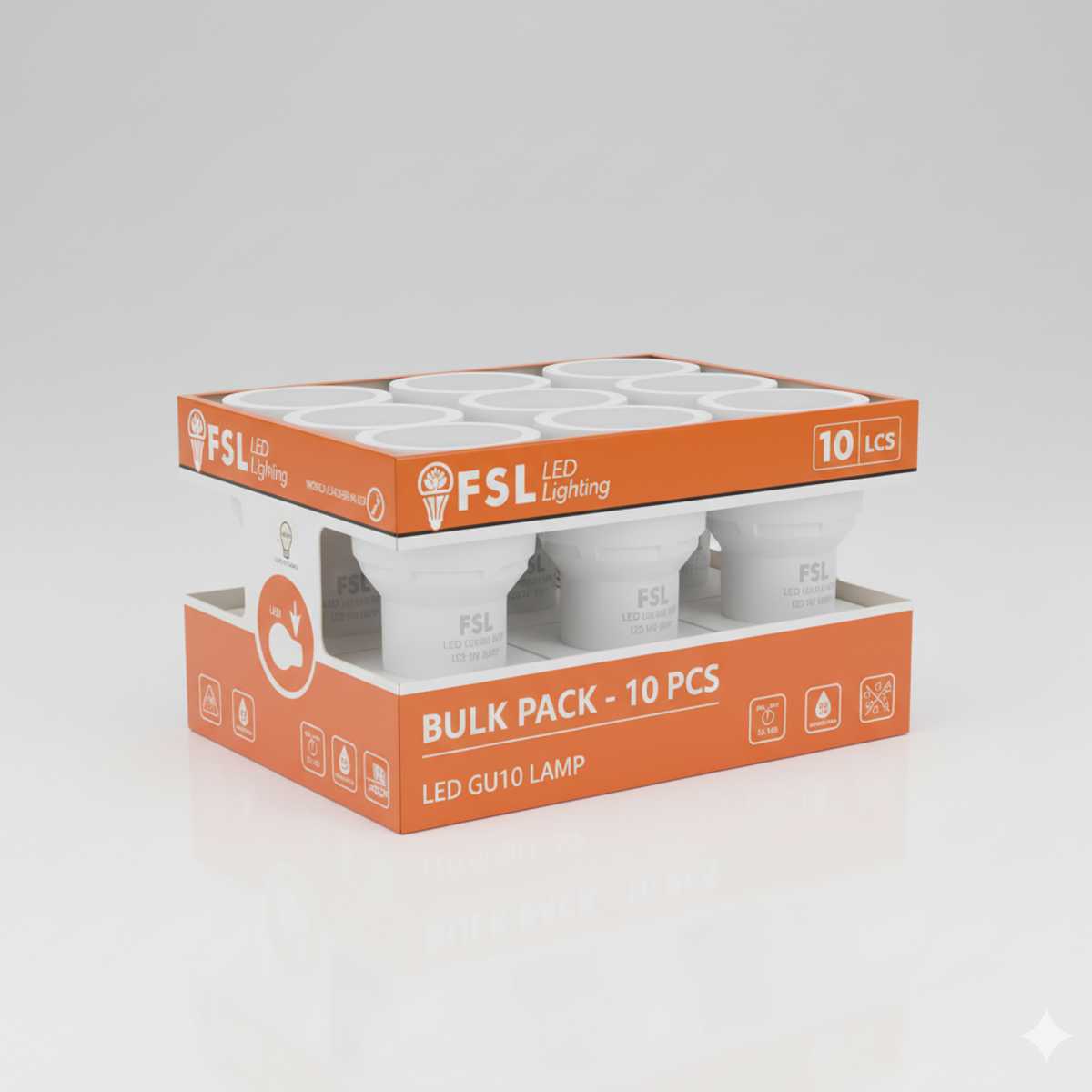 Confezione da 10 lampadine LED GU10 6W luce naturale 4000K 530 lumen, faretto antiriflesso in alluminio per faretti led GU10.