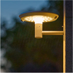 Lampione Led Solare 20W Base Piatta Sensore PIR 2000 Lumen Giardino Luce Calda