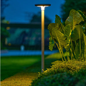 Lampione Led Solare 20W Base Piatta Sensore PIR 2000 Lumen Giardino Luce Calda