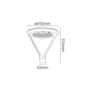 Lampione Led Solare 20W con Sensore PIR 2000 Lumen Giardino Luce Calda