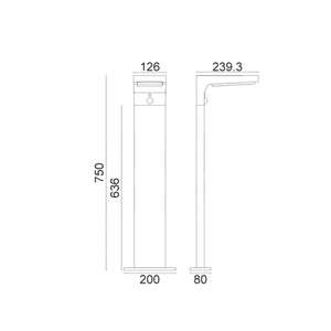Lampione Solare da Giardino 10W Sensore Pir 4000K, Colore Nero
