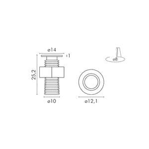 Mini Spot Led Incasso Pannello 12V 0.2W Luce Calda Dimmerabile, Faretto Bianco