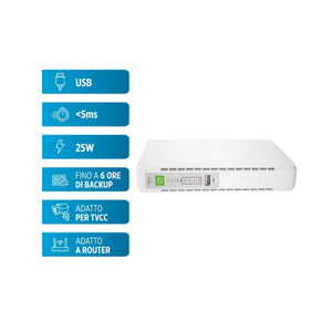 Mini UPS per Router Telecamere 12V 9V 5V Autonomia 4H Batteria 8800mA