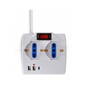 Multipresa da Scrivania con USB Design Spina 10A Cavoo 1.5mt