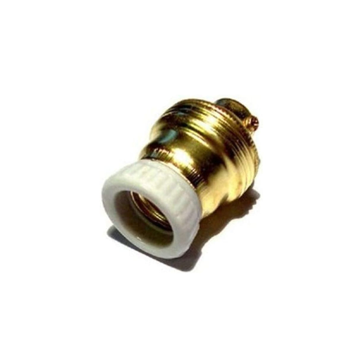 Portalampada Vintage E14 Metallico con Ghiera Porcellana