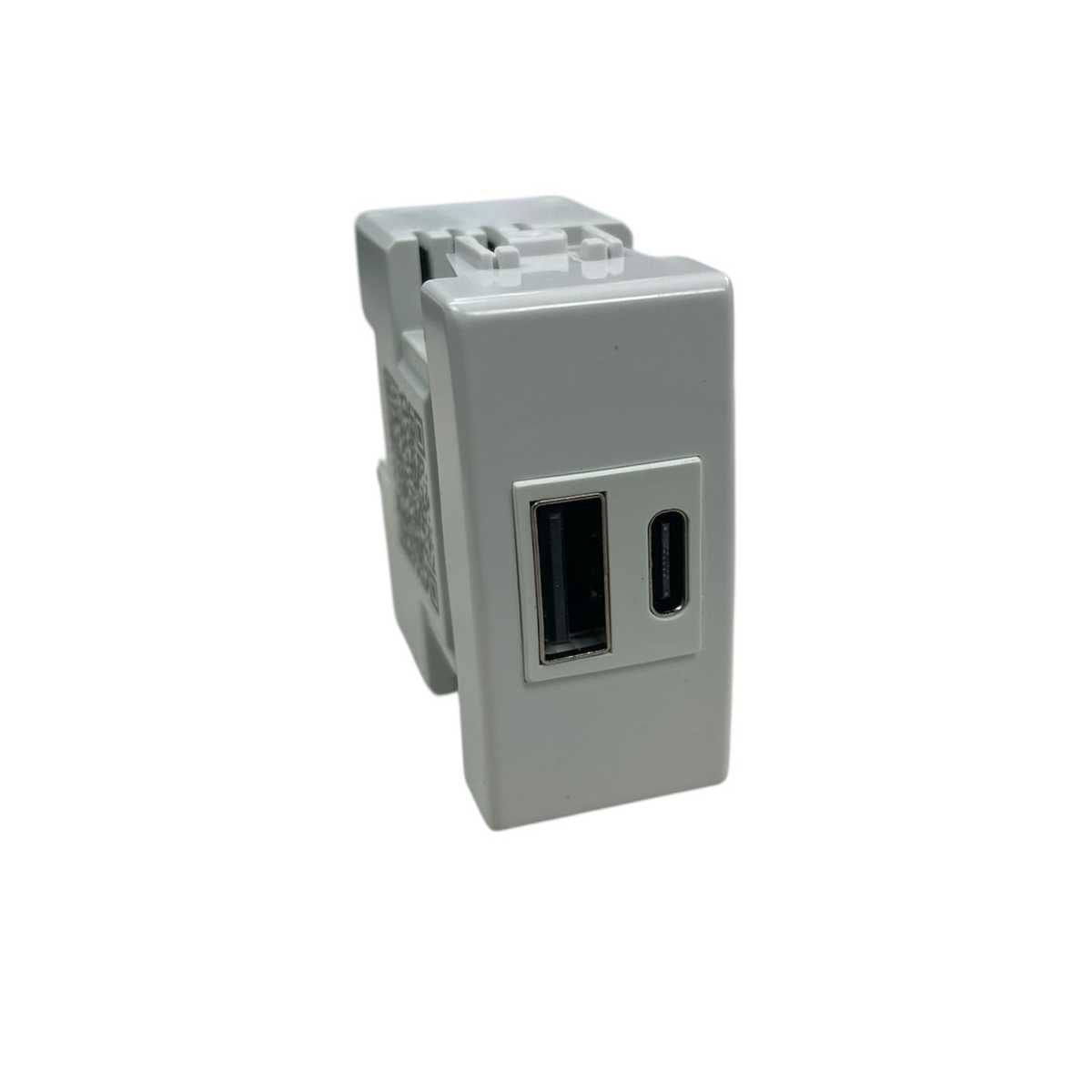 Presa USB Compatibile Bticino Luna 20W 3A USB-A + USB-C Bianco