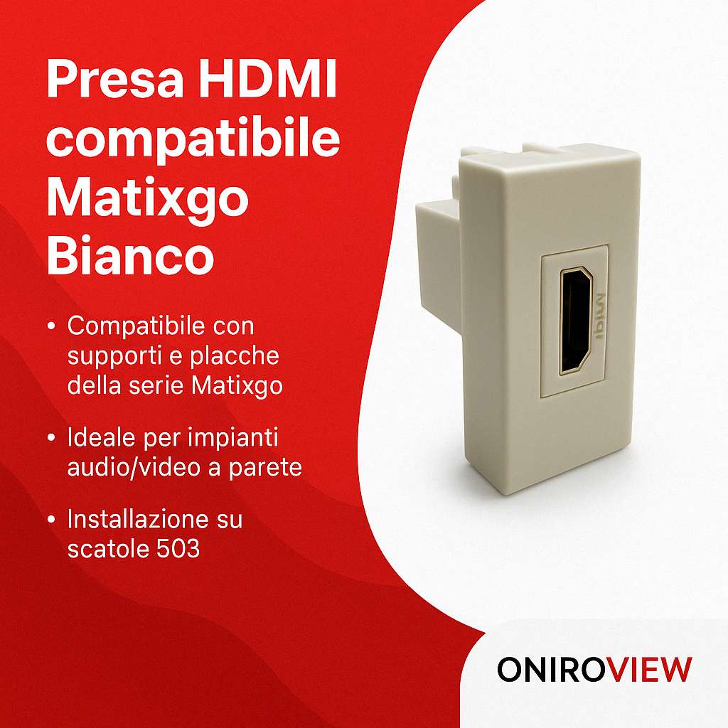 Presa HDMI Matixgo Compatibile JW4284P Bianco