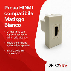 Presa HDMI Matixgo Compatibile JW4284P Bianco