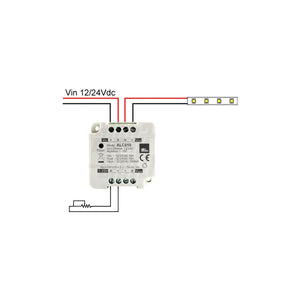 Slave dimmer per strisce led monocolore 12/24Vdc - 10A - Comando con ingresso 1-10Vdc