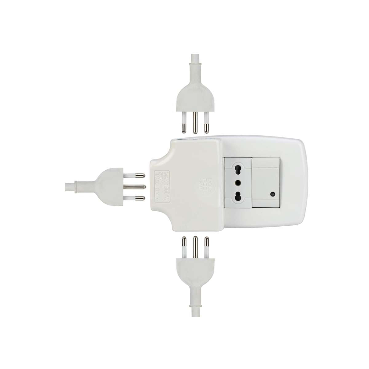 Spina Tripla Piatta 16A Prese Bipasso 10/16A