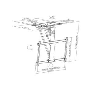 Supporti TV a Soffitto Motorizzati Inclinabile Ruotabile 32 75 Pollici Telecomando Wi-Fi