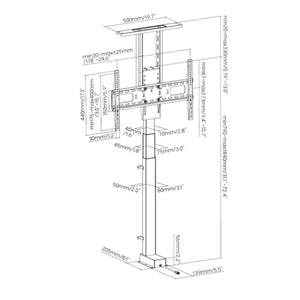 Supporto a Pavimento per TV Motorizzato 37-80 Pollici Telecomando RF Wi-Fi App Tuya