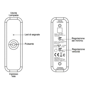 Varialuce Led 230V a Pulsante Passante con Cavo 150W