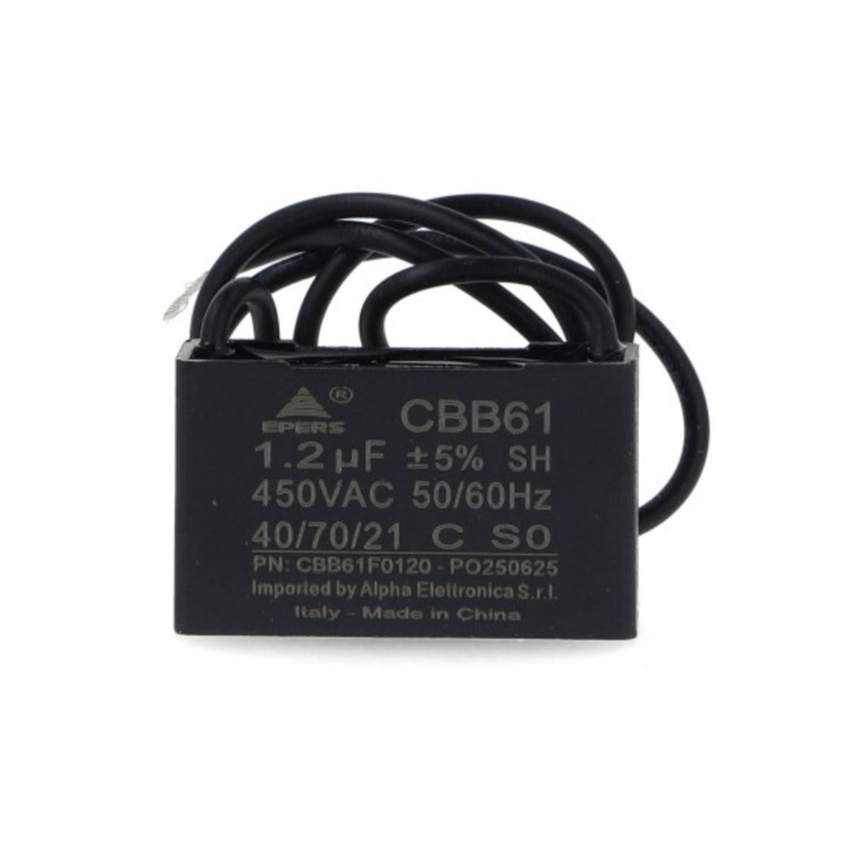 Condensatore 1,2 µF 450V con Cavetti per Motori Monofase
