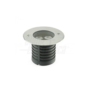 Faretto da Terra per Esterno Giardino Led Acciaio 5,5W 24V DC IP67 Tondo Ø116