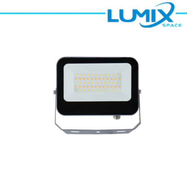 Faro led esterno CCT nero con staffa orientabile, proiettore IP65 Lumix Space