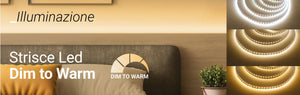 Strisce Led 24V Dim to warm 2300K-3000K Dimmerabile 14.4W Calda