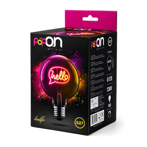 Lampadina decorativa LED G125 E27 POPON HELLO confezione