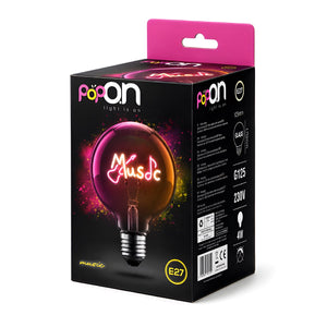 Lampadina decorativa LED G125 E27 POPON MUSIC confezione